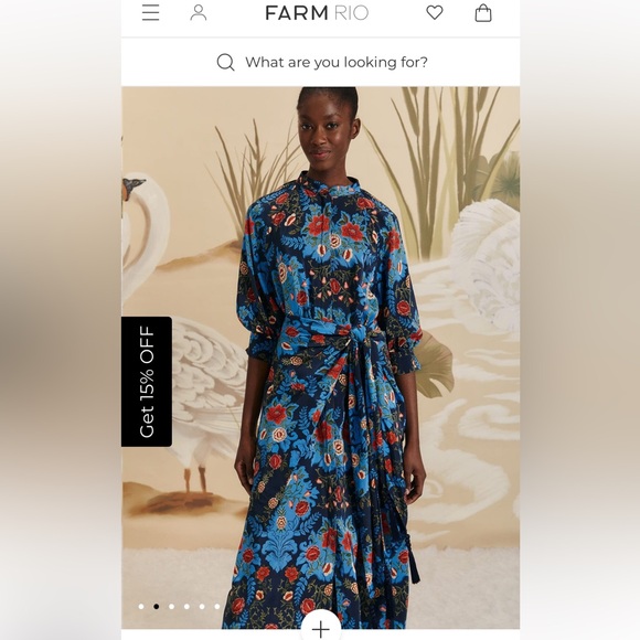 Farm Rio Blue Arabesque Midi Dress - Picture 4 of 8